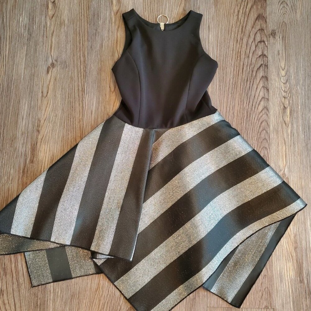 Zoe Ltd bayadere dress - black and silver - 6